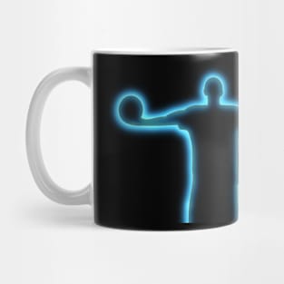 Glowing Neon Basketball Silhouette - Black Mug